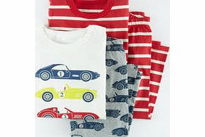 Mini Boden Twin Pack Pyjamas, Grey Marl Pit Stop 34326934