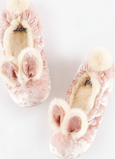 Mini Boden, 1669[^]34920785 Velvet Bunny Slippers Blush Mini Boden, Blush