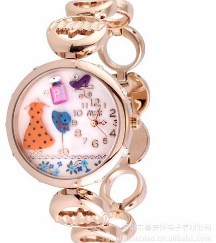 Mini  Woman girls ladies New Modern Stylish Clothing Light Purple Pink Polymer Clay Round Waterproof Watch With Gift Box