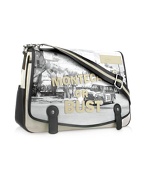 MINI Shout - Black and White Canvas Messenger Bag