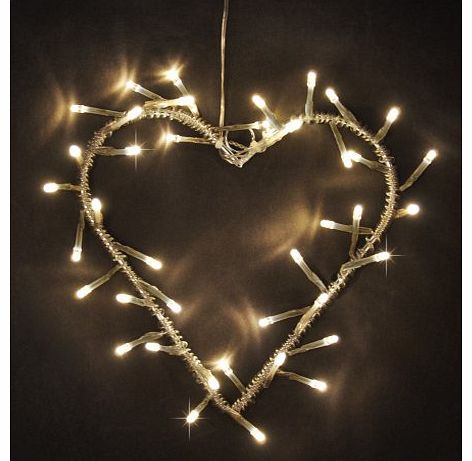 MiniSun Decorative Warm White LED Battery Operated Metal Heart Wall Light