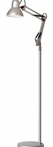 MiniSun Modern Retro Style Metallic Silver Adjustable Reading/Craft Floor Lamp