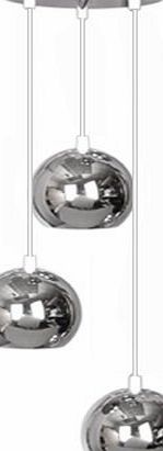 MiniSun Modern Silver Chrome 3 Way Pendant Ceiling Light