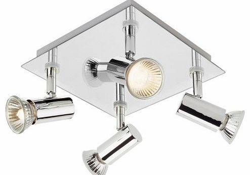 MiniSun Modern Square Chrome 4 Way GU10 Ceiling Spotlight