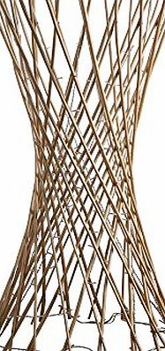 Tall Light Brown Rattan Lattice Wicker Twig Decorative Floor Lamp Light - With 80 Warm White Fairy Lights