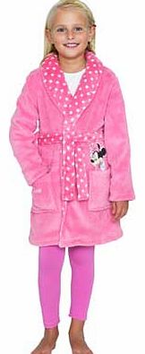 Girls Pink Spot Dressing Gown -