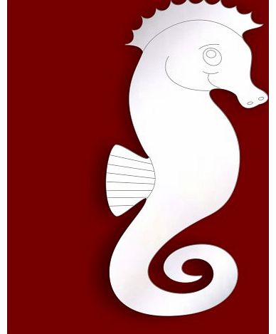 Decorative embellishments- Etched SEAHORSE 5cm Acrylic Mirror