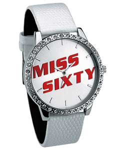 Ladies White Strap Quartz Watch