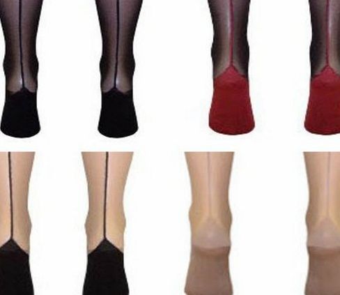 Missi 15 Denier Seamed Stiletto Heel Tights - Blk/Blk Blk/Red Nat/Nat Nat/Blk (Natural/Black Seam)