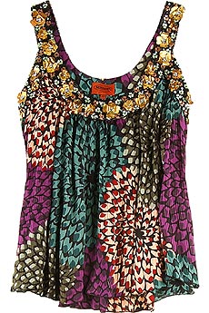 Fabiolla embellished silk top