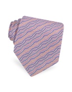 Missoni Lavender Wavy Lines Woven Silk Tie