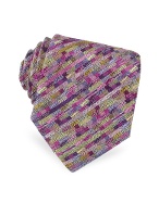 Missoni Multicolor Basketweave Woven Silk Tie