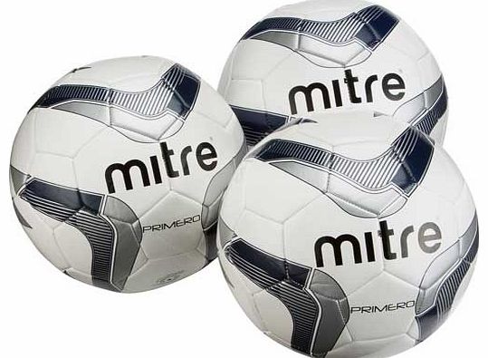 Mitre Primero Training Pack of 3 Footballs