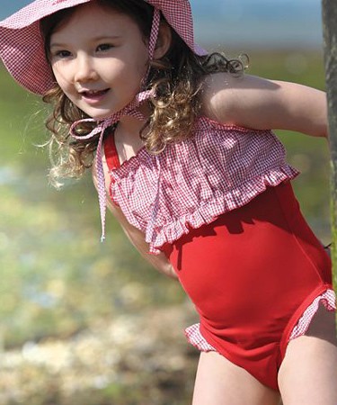 Classic Red Gingham Swimsuit