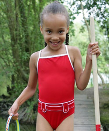 Red Belted Swimsuit