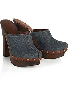 Miu Miu Denim Platform Clogs