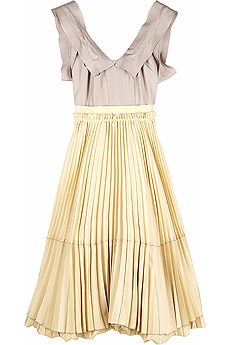 Pleated satin dress