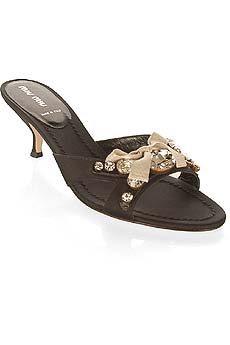 Miu Miu Rhinestone canvas kitten heels