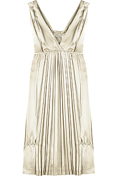 V-neck pleated front dress