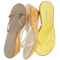 MIX womens corkie toe-loop wedge