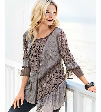 mixed Fabric Tunic