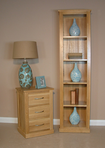 Oak Narrow Bookcase