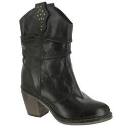 Moda In Pelle Female Ancord Black Leather Casual in Black