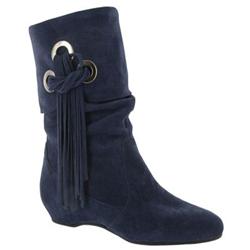 Female Bacho Blue Suede Casual in Blue