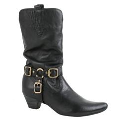 Moda In Pelle Female Bootlegs Black Leather Leather Upper Fabric Lining Fabric Lining Casual in Black