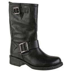 Female Canco Black Leather Casual in Black