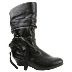 Moda In Pelle Female Eagle Black Leather Leather Upper Fabric Lining Fabric Lining in Black