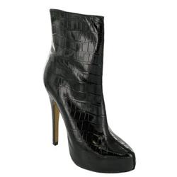 Moda In Pelle Female Nanci Black Mocc Croc Leather Upper Manmade Lining Manmade Lining in Black