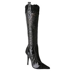 Moda In Pelle Female Orona Black Leather Leather Upper Fabric Lining Fabric Lining in Black