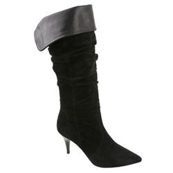 Moda In Pelle Female Safina Black Suede Leather Suede Upper Fabric Lining Fabric Lining in Black