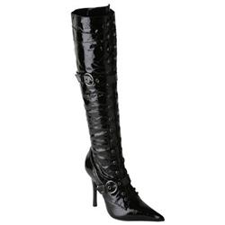 Moda In Pelle Female Taza Black Patent Leather Patent Upper Fabric Lining Fabric Lining in Black