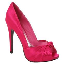 Moda In Pelle Female Tyrie Fuschia Satin Fabric Upper Leather Lining Leather Lining Evening in Fuschia