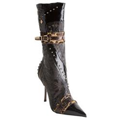 Moda In Pelle Female Zander Black Patent Leather Patent Upper Fabric Lining Fabric Lining in Black