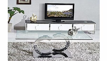 MODERN FURNITURE DIRECT CHANNEL DESIGNER GLASS COFFEE TABLE LIVING ROOM FURNITURE