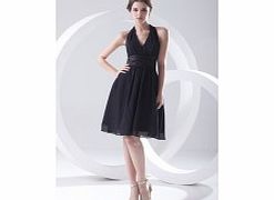 Modern Halter Bridesmaids Wedding Party Black