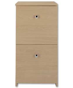 MODULAR 2 Drawer Filing Cabinet - Beech Effect