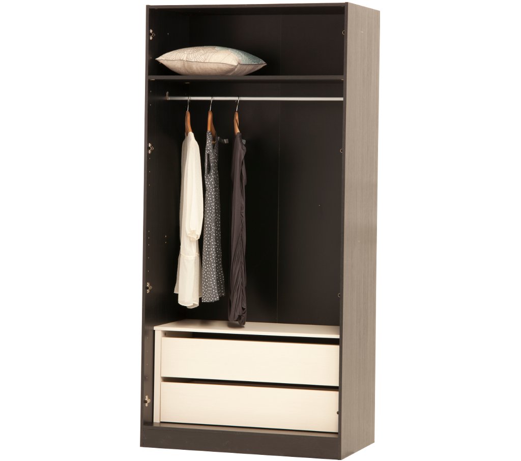 MODULAR Bedroom Black Double Wardrobe with