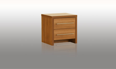 modular Bedroom Walnut 2 Drawer Bedside Chest