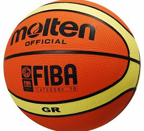 Molten BGR6 Rubber Basketball - Size 6, Orange/Cream