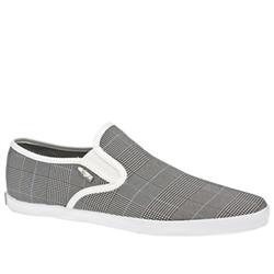 Momentum Male Harry Slip-On Fabric Upper Fashion Trainers in White and Black, White and Blue