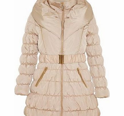 MON BUOFON  - Beige Womens Padded Designer Parka Size M