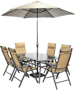 Monaco 6 Seat Rectangular Garden Patio Furniture