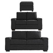 large sofa, regular sofa & footstool,