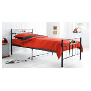 Monaco Single Bed, Black With Silentnight Mattress