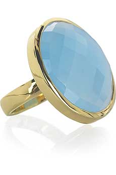 Aqua Chalcedony cocktail ring