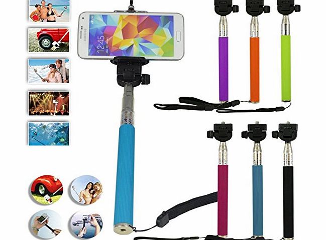 MONOPOD Telescopic / Extendable Selfie stick Self-portrait & Wireless Bluetooth Remote With Self Timer -